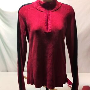 DKNY Jeans red 1/4 zip cotton sweater size medium